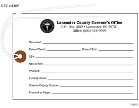 County Coroner – Custom Toe Tag