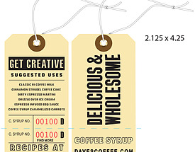 Custom Clipped Corners Hang Tag - Dave's Coffee