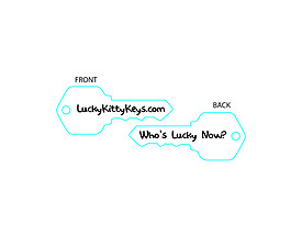 Custom Shaped Corners Hang Tag - Lucky Kitty Keys