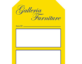 Custom Furniture Hang Tag - Yellow Galleria Furniture