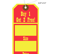 Custom Sale Hang Tag - Buy 1 Get 2 Free