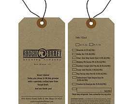 Custom Printed Growler Hang Tag - Rough Draft Brewing Co.