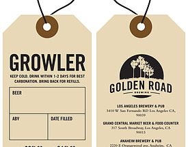 Custom Printed Growler Hang Tag - Golden Road Brewing