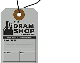 Custom Printed Growler Hang Tag - The Dram Shop