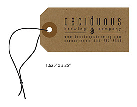 Custom Printed Growler Hang Tag - Deciduous Brewing Co