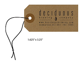 Custom Printed Growler Hang Tag - Deciduous Brewing Co