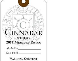 Custom Printed Growler Hang Tag - Cinnabar Winery