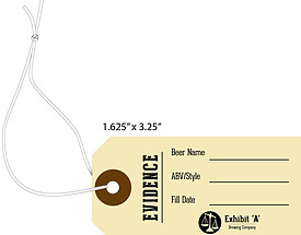 Custom Printed Growler Hang Tag - Exhibit A Brewing Co.