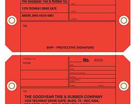 Custom Shipping Tag - Goodyear 