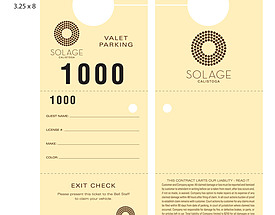 Custom Valet Hang Tag - Solage