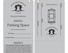 Clipped Corners Parking Hang Tag from St. Louis Tag - Monarch Beach