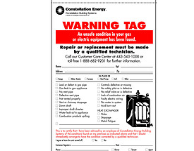 Perforated Repair & Replacement Warning Tag with Fiber Patch Reinforcement