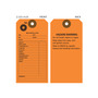 Fluorescent Orange Hazard Warning Tag with Two Clipped Corners & a Fiber Patch