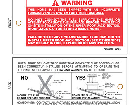 Red & White Rectangle Warning Hang Tag with Hole for Attachment