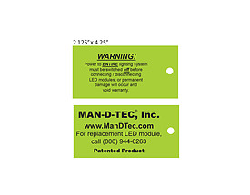 Fluorescent Green Rectangle Warning Tag for Lighting System