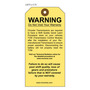 Yellow Warning Warranty Hang Tag with Clipped Corners