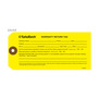 Yellow Warranty Return Tag with Clipped Corners & Fiber Patch
