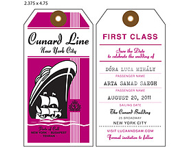 Clipped Corners Wedding Hang Tag - Cunard Line