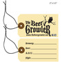 Clipped Corners Hang Tag with Fiber Patch & Knotted String Attachment for The Beer Growler