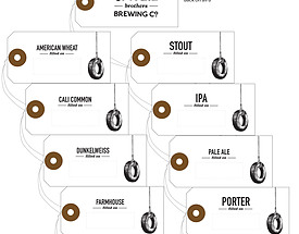 Clipped Corners Hang Tags with Fiber Patch & Twisted Steel Wire Attachment for Smylie Brothers Brewing Co.