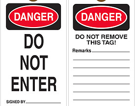 Custom Tyvek Danger/Do Not Enter Hang Tag (108482)