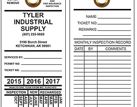 Custom Tyler Industrial Supply Inspection Hang Tag (113927)