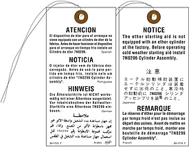 Custom Tyvek Multilingual Notice Hang Tag (116697)