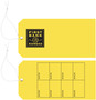 Yellow Vinyl Hang Tag with Clipped Corners for First Bank