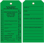 Green Vinyl Hang Tag with Clipped Corners & Metal Eyelet