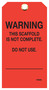 Red Vinyl Scaffold Warning Hang Tag with Clipped Corners