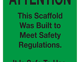 Green Vinyl Attention Tag with Clipped Corners & Metal Eyelet
