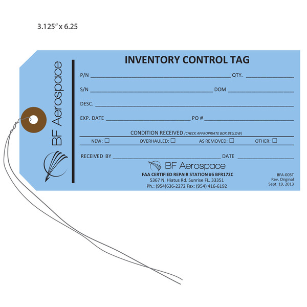 Custom Printed Inventory Tags St. Louis Tag