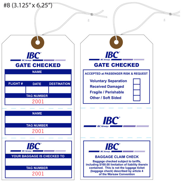 Custom Printed Airline Hang Tags | St. Louis Tag