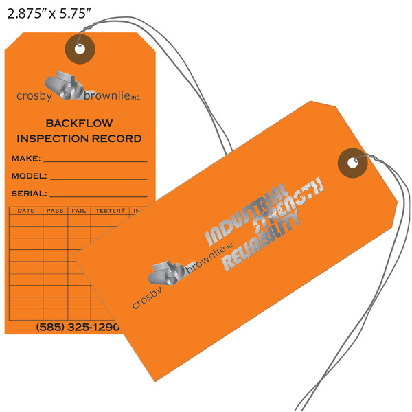 Backflow Inspection Tags
