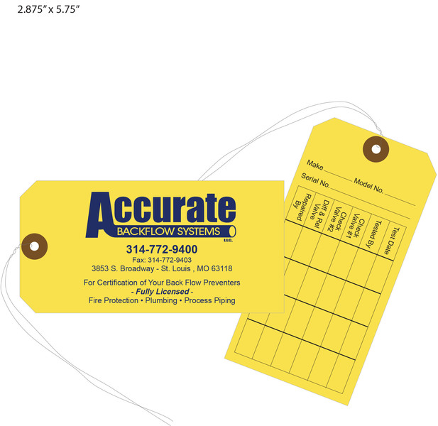 Backflow Inspection Tags