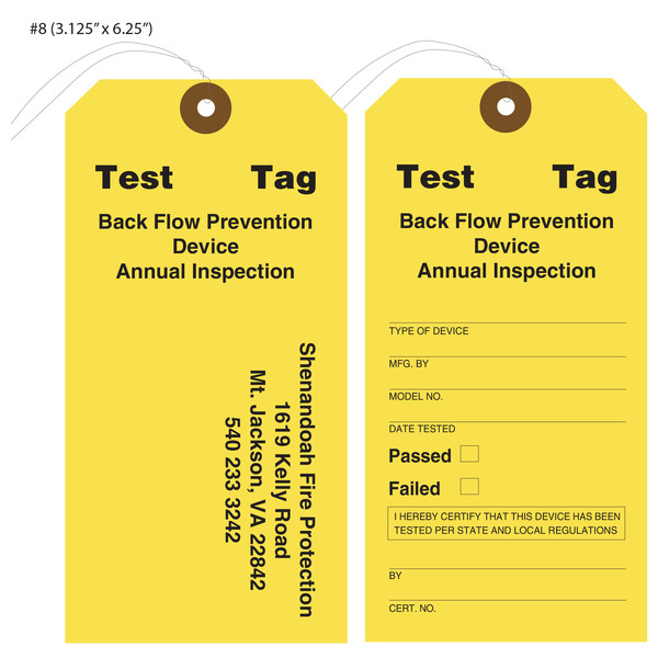 Custom Backflow Inspection Tags St Louis Tag