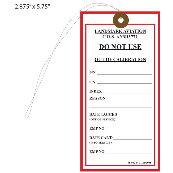 Custom Calibration Hang Tags St. Louis Tag