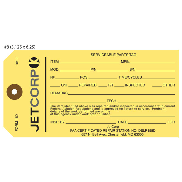 Custom Printed FAA Inspection Hang Tags | St. Louis Tag
