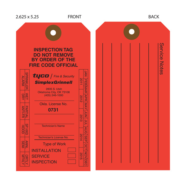 Custom Fire Extinguisher Tags St Louis Tag