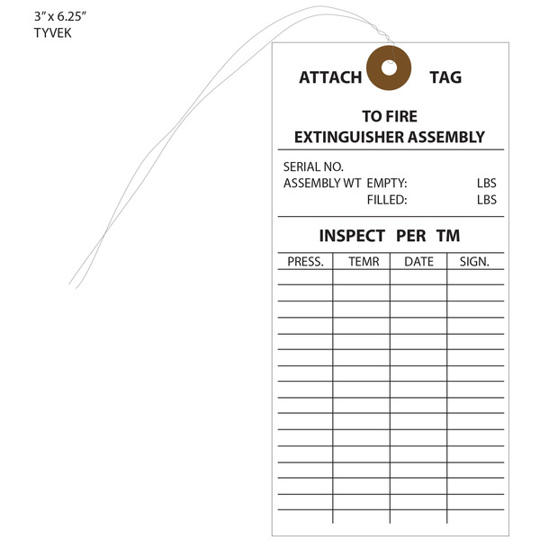 Custom Fire Extinguisher Inspection Tags St. Louis Tag