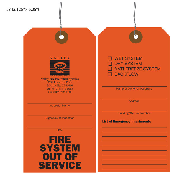 Custom Fire Extinguisher Hang Tags St Louis Tag