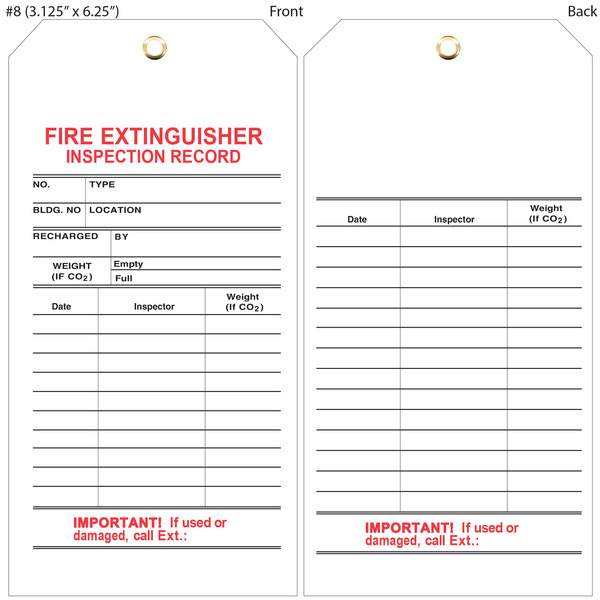 Custom Fire Extinguisher Tags St Louis Tag