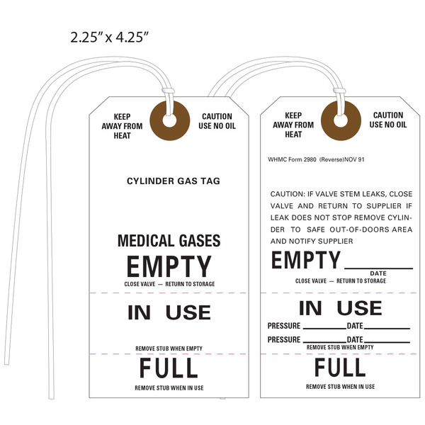 Empty, InUse, Full Gas Cylinder Tags Custom Hang Tags