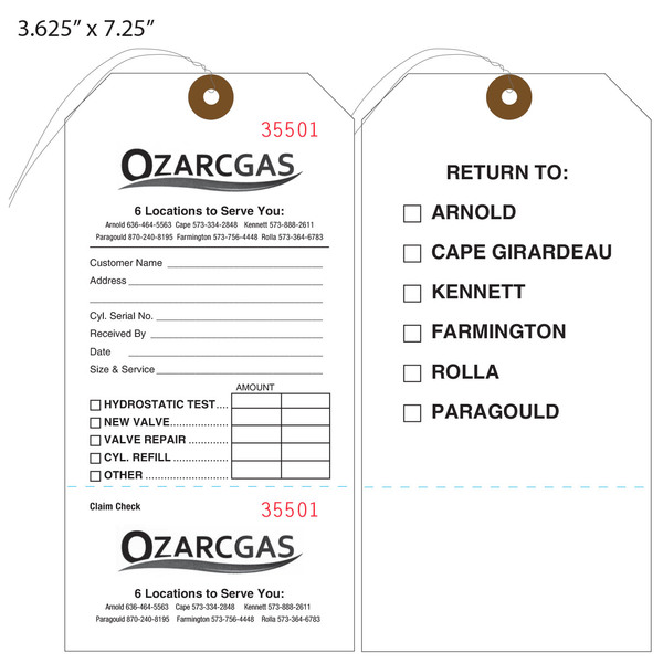 Empty, InUse, Full Gas Cylinder Tags Custom Hang Tags