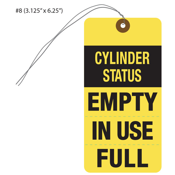 Empty, InUse, Full Gas Cylinder Tags Custom Hang Tags
