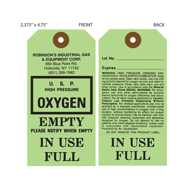 Custom Gas Cylinder Tags | St. Louis Tag