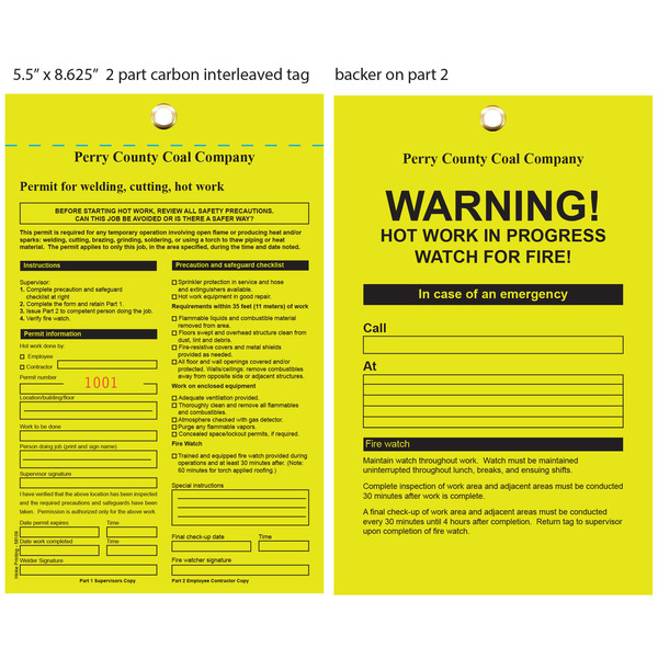 Hot outlet work permit