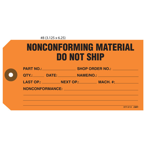 custom printed nonconformance hang