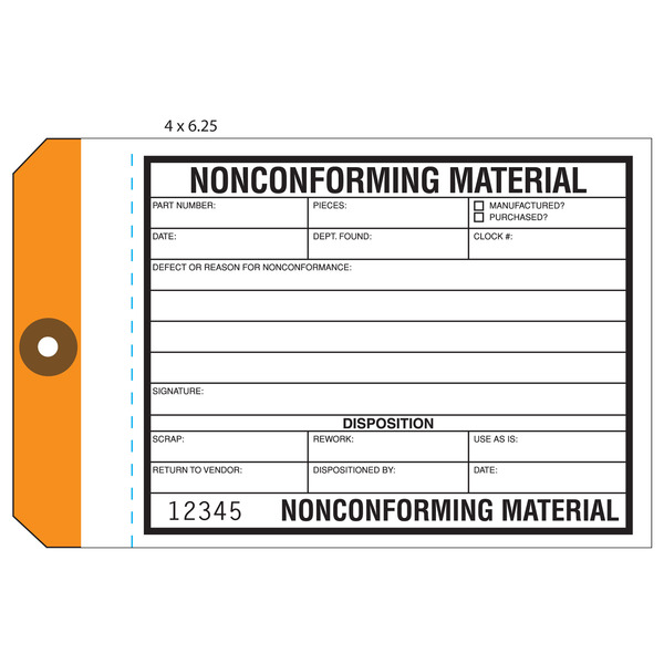 Custom NonConformance Hang Tags St. Louis Tag