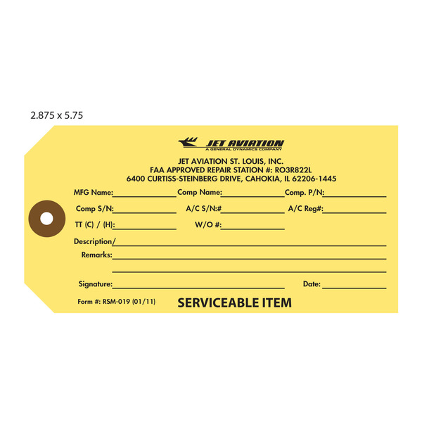 Custom Printed Serviceable Hang Tags St Louis Tag